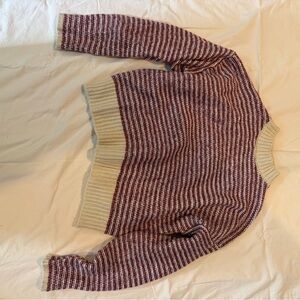 Forever 21Striped Maroon and Cream Sweater